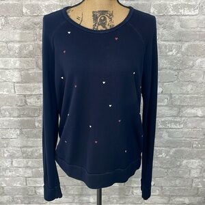 Sundry Navy Heart Lightweight Sweatshirt